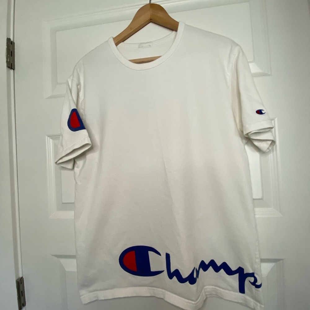 VINTAGE ⚡️CHAMPIONS WHITE Original Logo wraparound  -ATHLETIC UNISEX-Medium⚡️